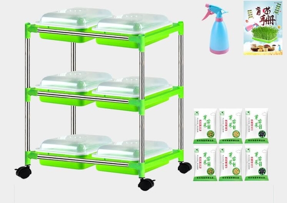 Çok Katmanlı Fide Tepsisi Standı Microgreen Topraksız Tepsiler Biyobozunur