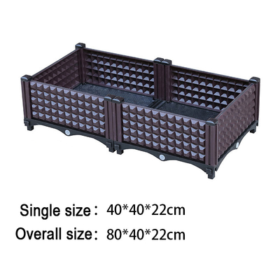 Rattan Tasarım Plastik Yükseltilmiş Ekici Kutuları Dekoratif Dış Mekan 40 * 40 * 26CM