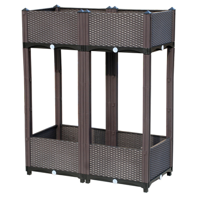 Balkon İçin Çok Katmanlı Plastik Ayaklı Saksı 120*40*67cm
