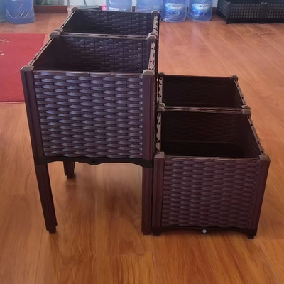 Yükseltilmiş Dikdörtgen Plastik Saksılar Bahçe Yatağı Montajı
