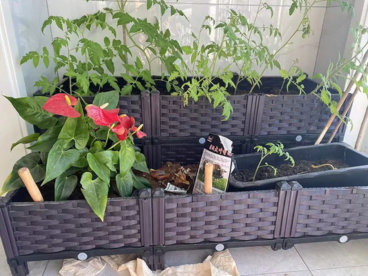 Bahçe Yatağı Bahçe Plastik Yükseltilmiş Ekici Kutuları Retro Dikdörtgen